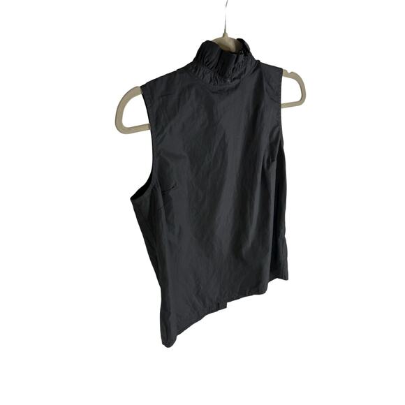 FRAME Ruffle Mock Neck Tank Top Button Back Casual Quiet Luxury Minimalist S - Picture 5 of 7